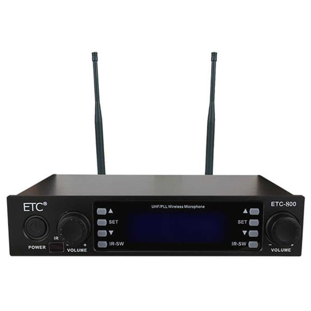 Etc Etc-800 Uhf 2 Yaka Çift Tünerli Kablosuz Telsiz Mikrofon - Kablosuz Mikrofonlar
