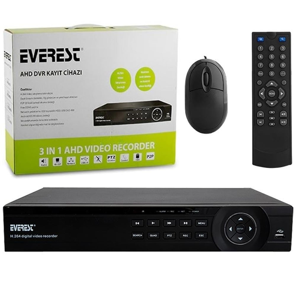 Everest Everest Ahd-808B 8 Kanal 4 Ses 1080P Ahd Kayıt Cihazı - Dvr Kayıt Cihazları