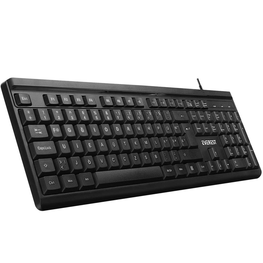 Everest Everest KB-741F Siyah/Gri 2 Mt. Bakır Kablolu Multimedia Usb Türkçe F Klavye - Klavye