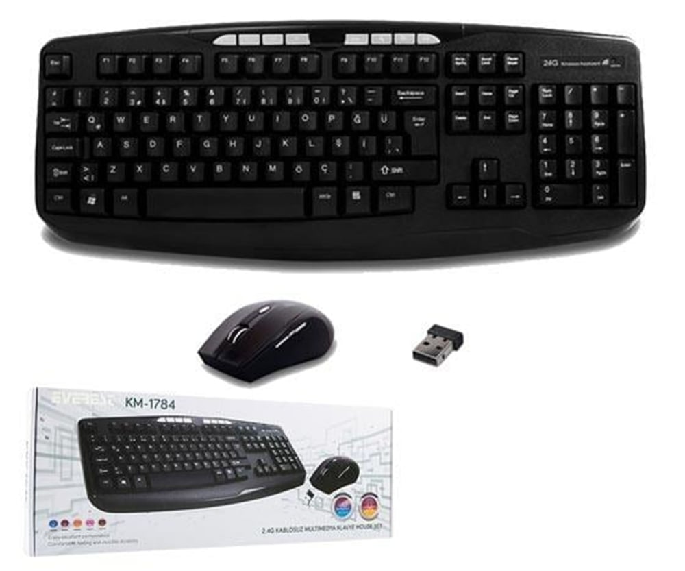 Everest Everest Km-1784 Klavye+Mouse Kablosuz Set - Klavye & Mouse Set