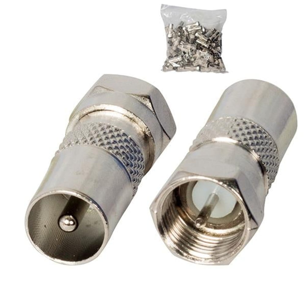 Powermaster F Konnektör Erkek 60 Ohm Erkek Çevirici Metal Konnektör - Fiş - Jack - Şase
