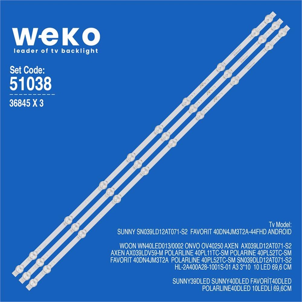 Weko Favorit 40DN4JM3T2A-44FHD 3 Adet Tv Led Bar - Diğer Led Bar Çeşitleri