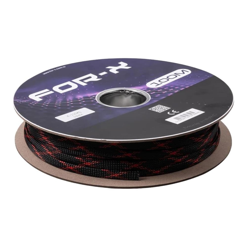 For-X For-X X-110KS Kırmızı-Siyah 10mm 100 Metre Kablo Çorabı - Oto Aksesuarları