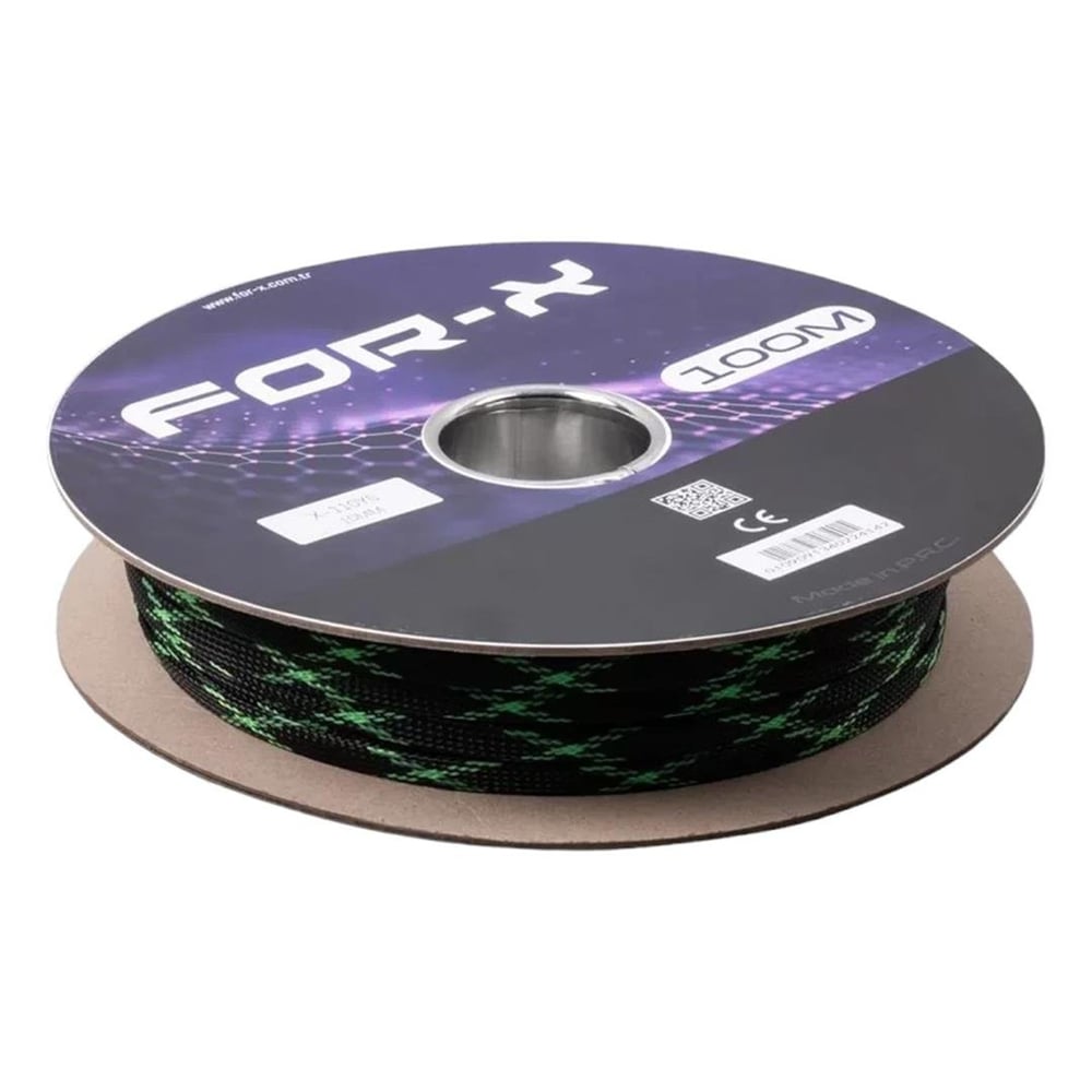 For-X For-X X-110YS Yeşil-Siyah 10mm 100 Metre Kablo Çorabı - Oto Aksesuarları