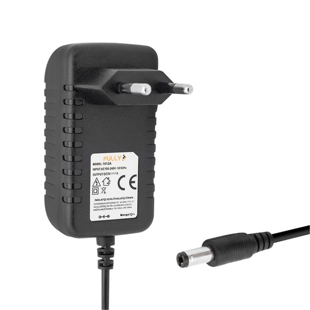 Fully Fully 1612A 5 Volt - 1 Amper Priz Tipi Adaptör 5.5x2.5 Uç - Adaptörler