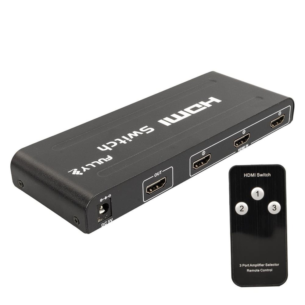 Fully Fully G-538H 3 Giriş 1 Çıkış Hdmi Switcher Toplayıcı Metal Kasa Adaptörlü - Hdmi Dağıtıcı