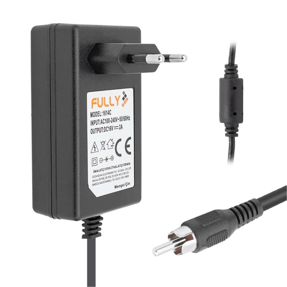 Fully Fully O-1614C 16 Volt 2 Amper TOS RCA Uçlu Santral Adaptörü - Santral Adaptörü