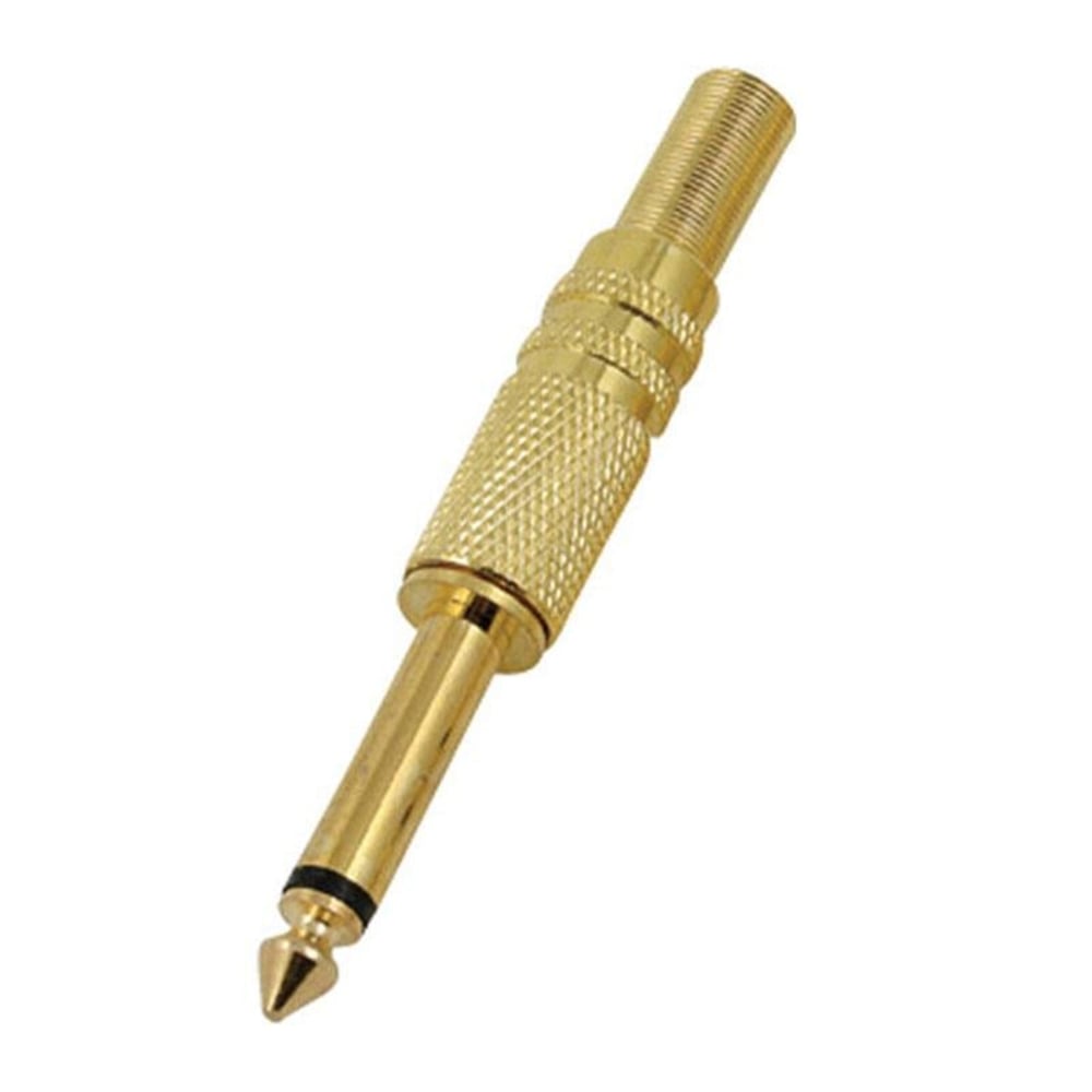 Powermaster Gitar Jack Mono Sarı Gold Metal Jack Ze-1042 - Fiş - Jack - Şase