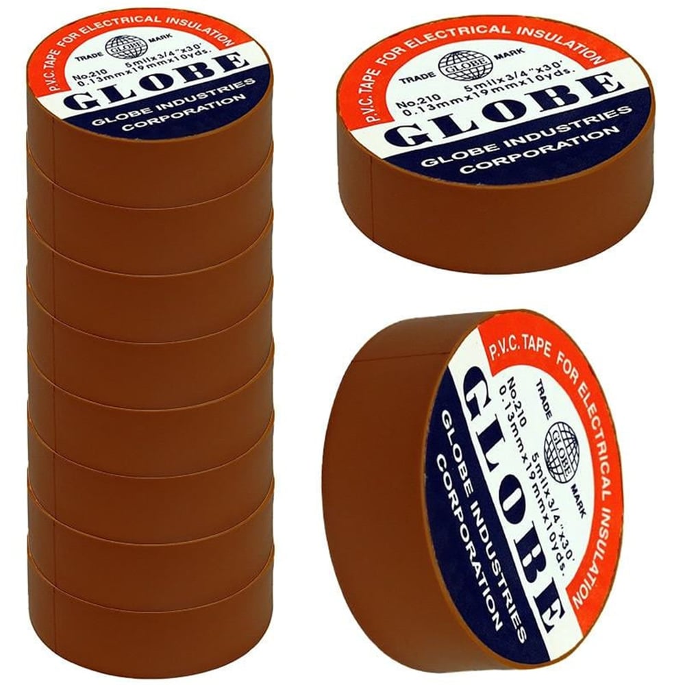 Globe Globe 0.13Mmx19Mm İzole Bant 10'lu Kahverengi - Kablo Ekipmanları