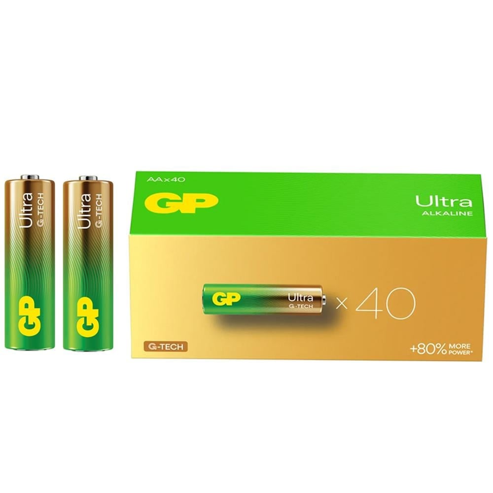 GP GP 15AU R6 Ultra Alkalin Kalem AA 40‘lı Paket - Piller