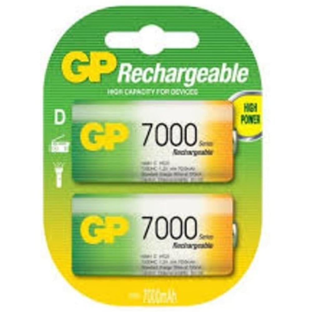 GP GP 7000 MA(D) BÜYÜK BOY ŞARJLI PİL 2 Lİ PAKET - Şarjlı Piller