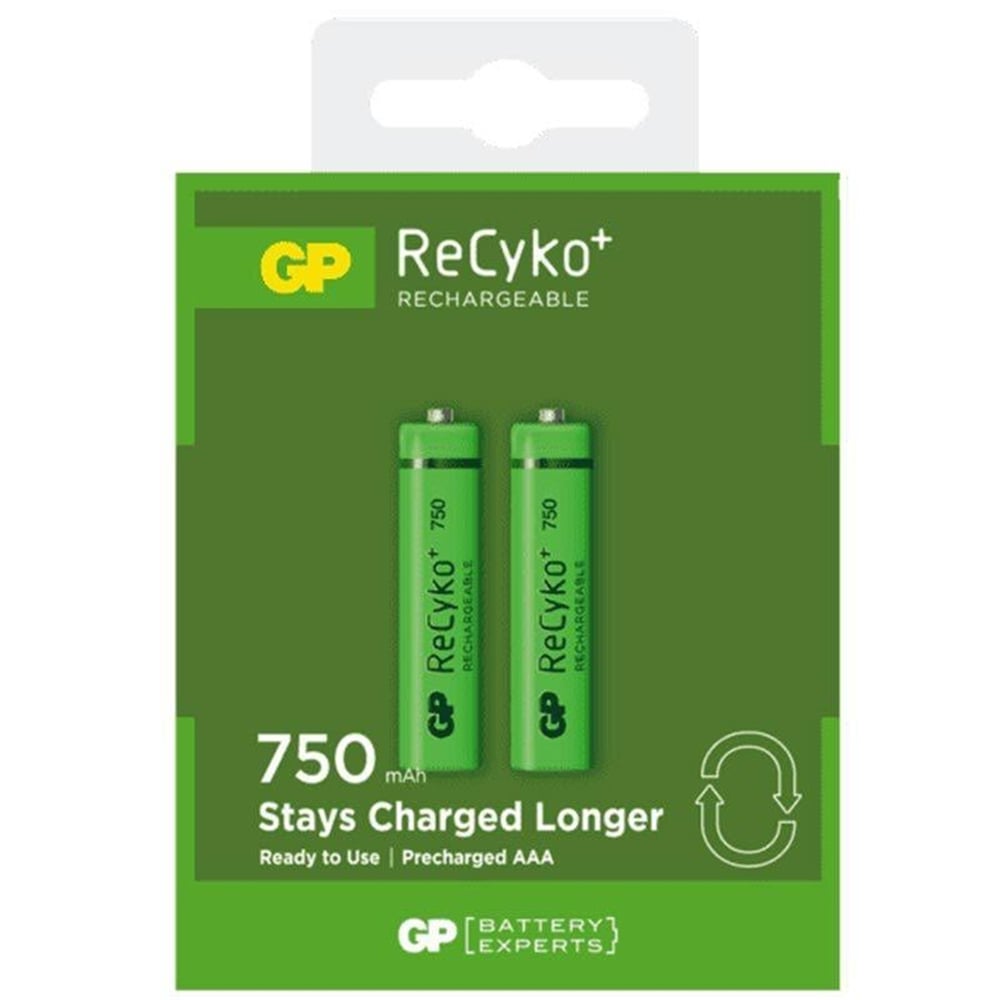 GP GP 750 Recyko R03 İnce Kalem AAA 2'li Paket Pil - Şarjlı Piller