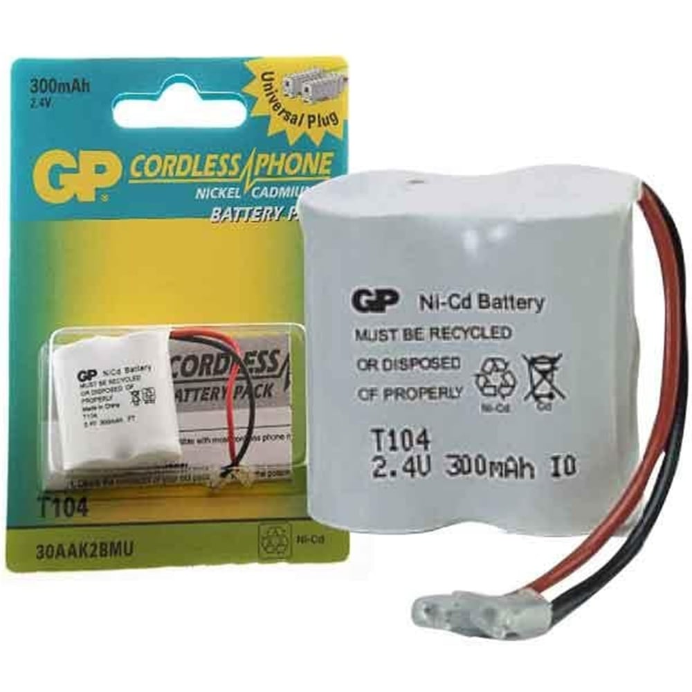 GP Gp T104 2.4 Volt 300 Mah 2Li Kısa Pil - Şarjlı Piller