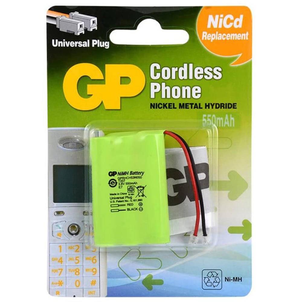 GP Gp T207-BU1 3.6 Volt 550 mA 3'lü İnce Telsiz Telefon Pili - Şarjlı Piller