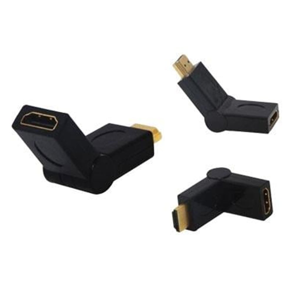 Powermaster HDMI Erkek Dişi L Tip Ara Oynar Başlık - Fiş - Jack - Şase