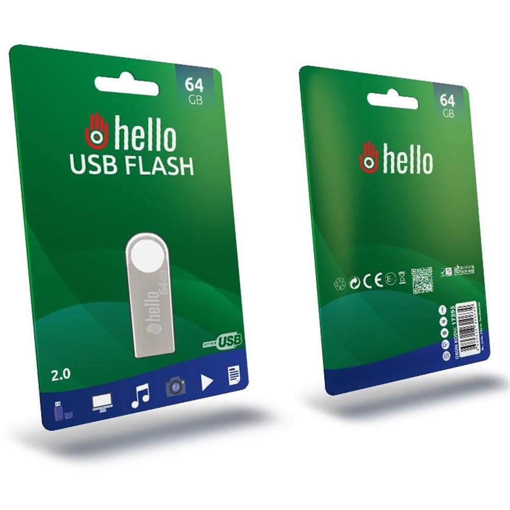 Hello Hello 64 Gb Metal Kasa USB Flash Bellek (Seri 2) - Flash Bellek
