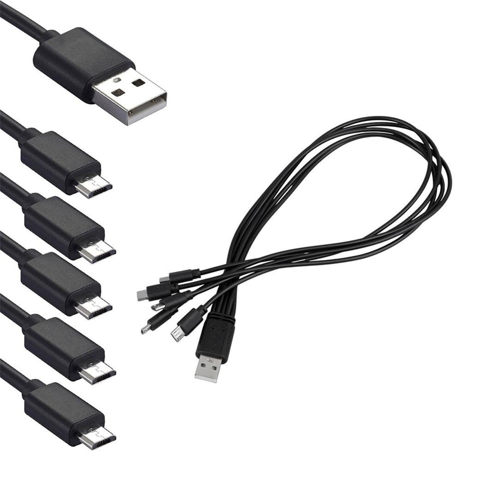 Hello Hello HL-25826 Çoklu 5in1 Micro-USB Şarj Kablosu 30 Cm (1 Güç Girişi - 5 Güç Çıkışı) - Data-Şarj Kabloları