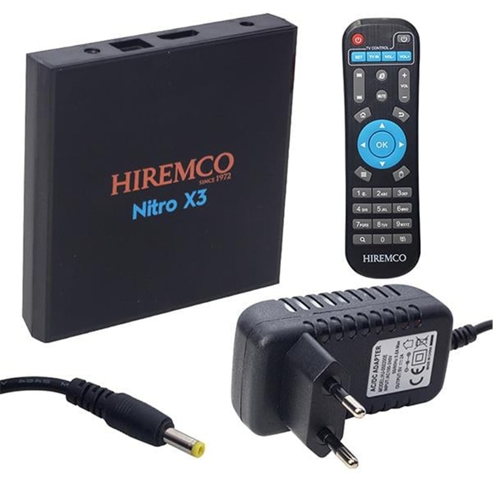 Hiremco Hiremco Nitro X3 9.0 Android 4GB DDR3 Ram 32GB Hafıza Dahili Wifi Netflix Android Box - Hiremco Uydu Alıcısı