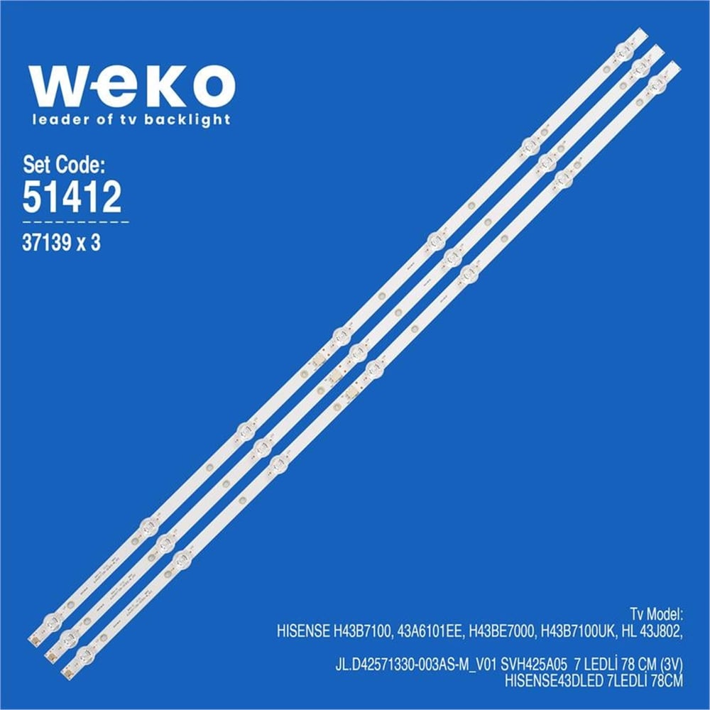 Weko Hisense 43A6101EE 43'' 3 Adet Tv Led Bar - Hisense Led Bar