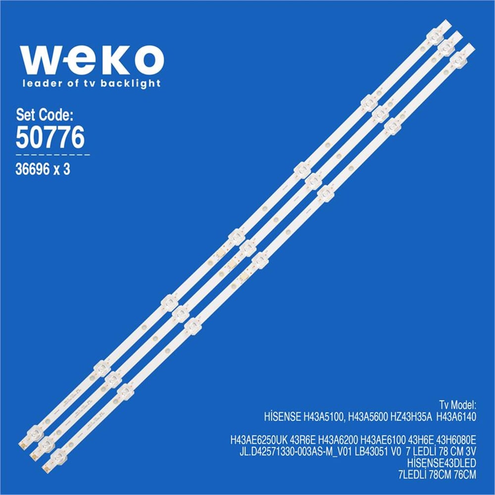 Weko Hisense 43R6E 43'' İnç 3 Adet Tv Led Bar - Hisense Led Bar
