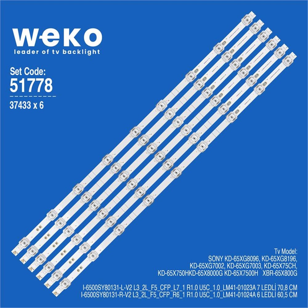 Weko Hisense 65AE7000FTUK 65'' 6 Adet Tv Led Bar - Hisense Led Bar
