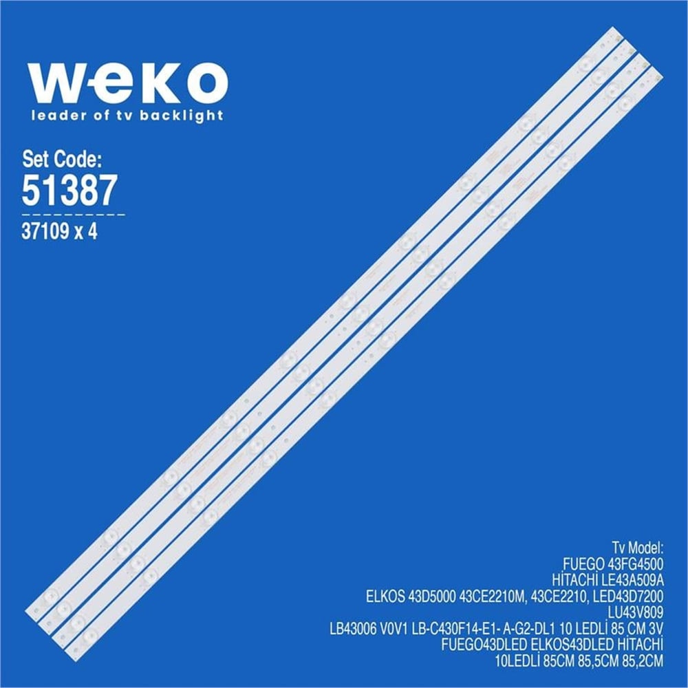 Weko Hitachi LE43A509A 43'' 4 Adet Tv Led Bar - Fuego Led Bar