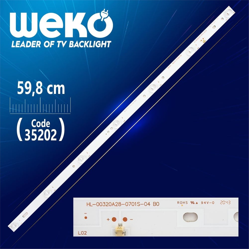 Weko HL-00320A28-0701S-04 B0 - D4 110-113 3.1-3.2 H 6034 - 59.8 Cm 7 Ledli - WK-883 Led Tv Bar - Tv Led Bar