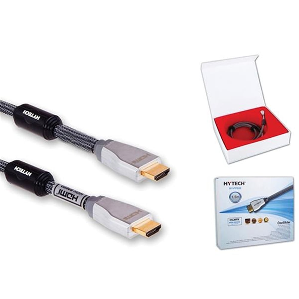Hytech Hytech Hy-Pp800 Altın Uçlu 1.4V 3D 1.5 Metre Hdmı Kablo - HDMI Kablo