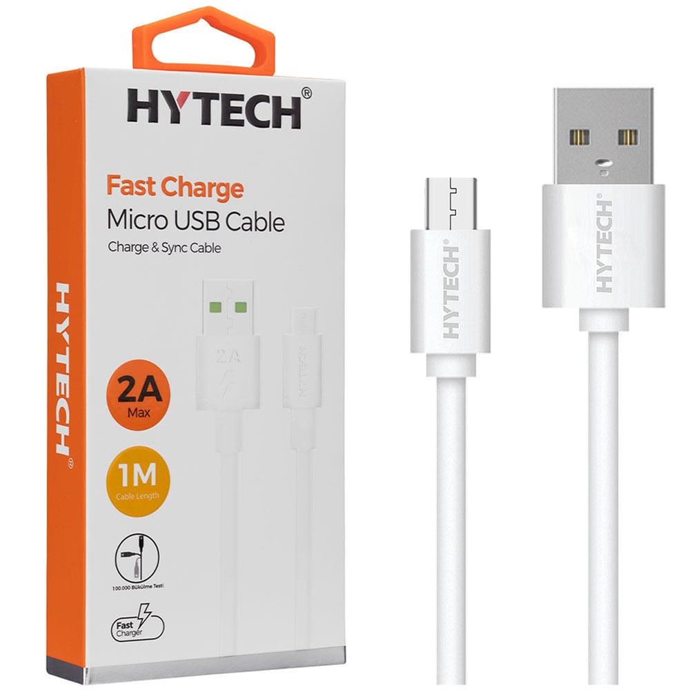 Hytech Hytech Hy-X83 1 Metre 2 Amper Micro Usb Beyaz Şarj Kablosu - Telefon Ve Aksesuar