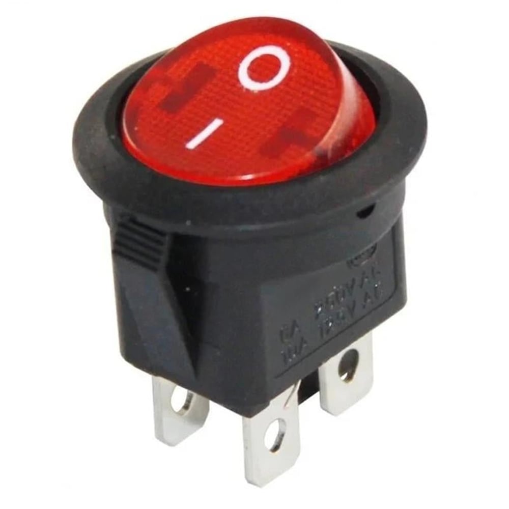 Powermaster IC-131-4 Yuvarlak Işıklı On-Off Anahtar 4P - Fiş - Jack - Şase - Buton - Konnektör