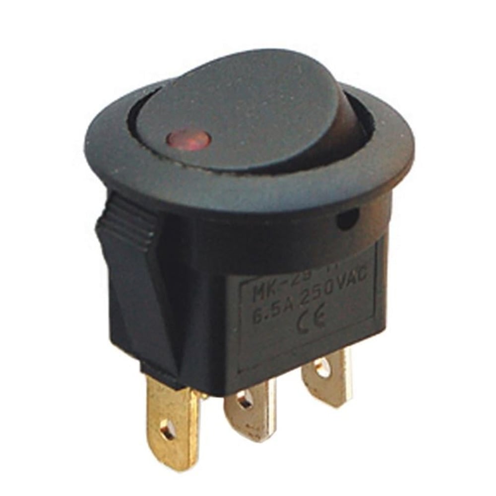 Powermaster IC-132A Yuvarlak Nokta Işıklı On-Off 3 Pin 250 Volt Anahtar - Anahtar Çeşitleri