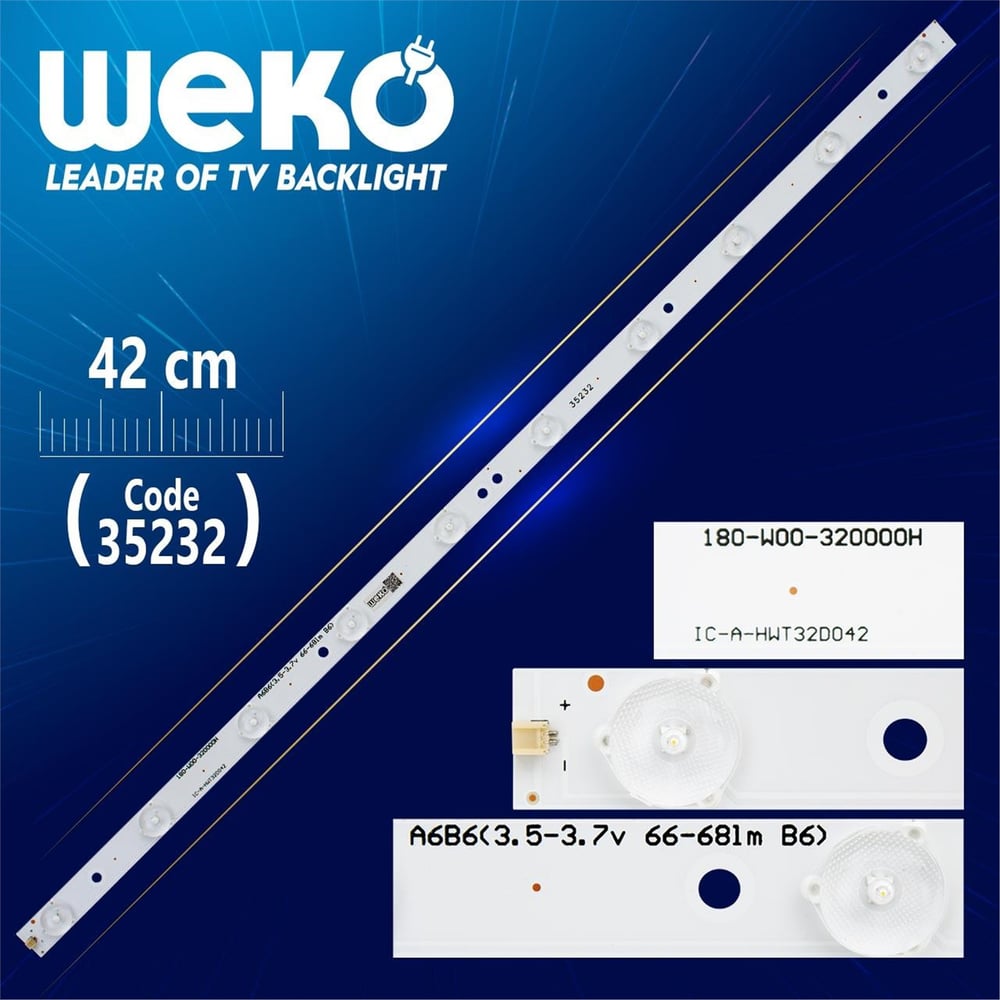 Weko IC-A-HWT32D042 - 180-W00-320000H - 63 Cm 10 Ledli - WK-255 Led Tv Bar - Tv Led Bar