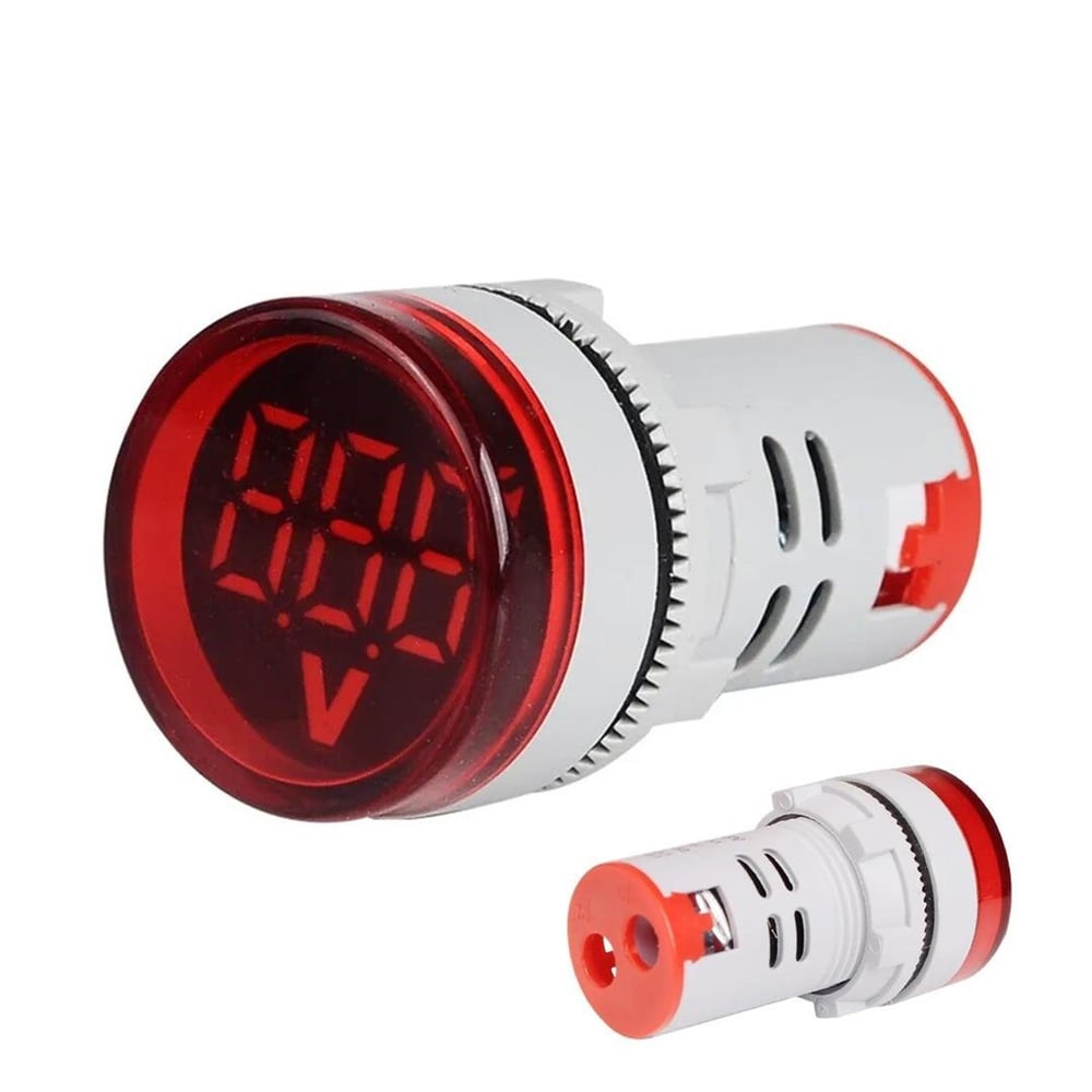İntercom Intercom AD22-22V-DC 22MM Kırmızı Mini Yuvarlak Dijital DC Volt Ölçer - Ölçü Aletleri