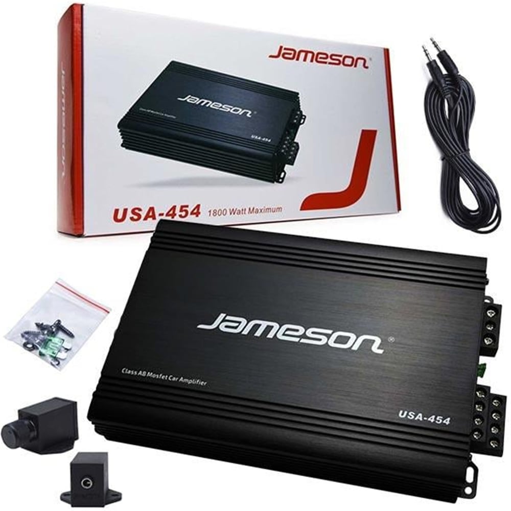 Jameson Jameson USA-454 4 Kanal 1800 Watt Oto Anfi (Bass Kontrollü) - Oto Amfiler