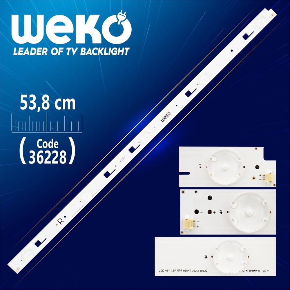 Weko JDE 49'' CSP DRT RIGHT V02_160122 5 LEDLİ 5 Ledli 53.8 Cm Tv Led Bar - Tv Led Bar