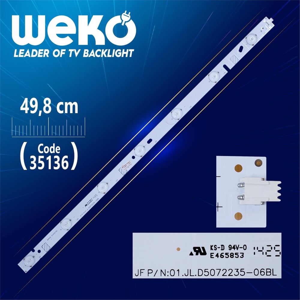 Weko JF P/N:01.JL.D5072235 - 06BL - ( 49.8 CM ) - 7 LEDLİ - ( WK-866 ) - Tv Led Bar - Tv Led Bar