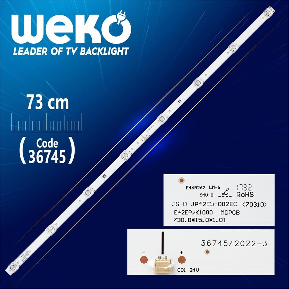 Weko JS-D-JP42EU-082EC(70310)  E42EP/K1000 MCPCB 8 LEDLİ  73 CM 6V - Tv Led Bar - Tv Led Bar
