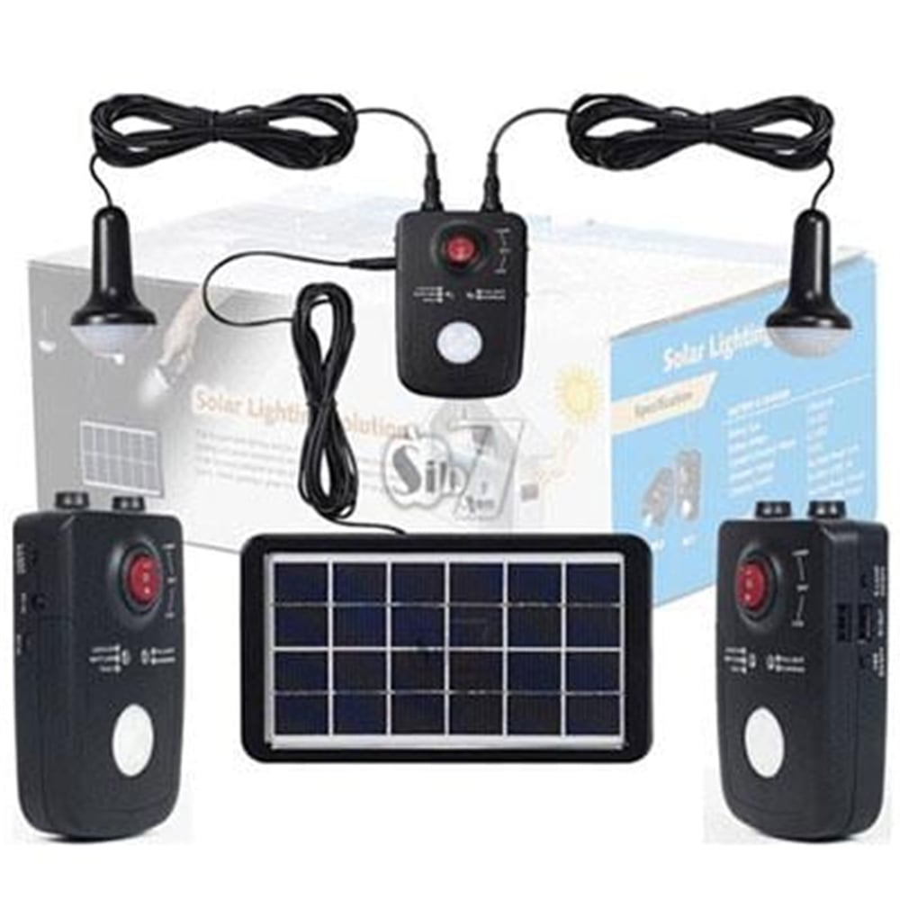 Oem Kaco Solalıght 3 Watt Panelli 2 Ampüllü Usb Çıkışlı Taşınabilir Solar Aydınlatma Seti - Fener ve Işıldaklar