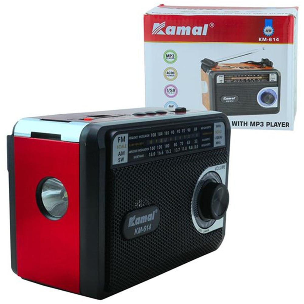Kamal Kamal Km-614 Usb/Sd/Fm Destekli Mp3 Çalar Ahşap Radyo - Taşınabilir Radyo