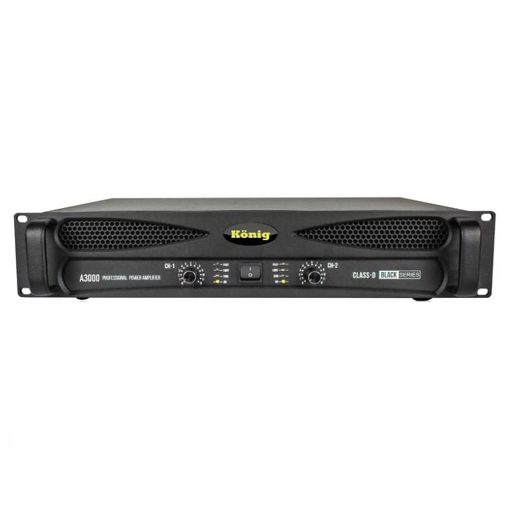 König König A-3000 Black Serisi 4 Ohm 2X1350 Watt D-Class Power Amfi - Seslendirme Amfileri