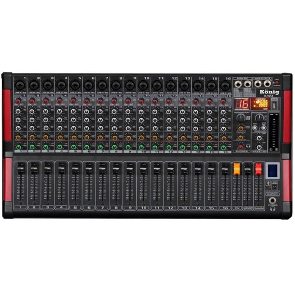 König König K-16FX USB-SD-Bluetooth Destekli 16 Kanal Deck Mixer - Seslendirme Mixerleri