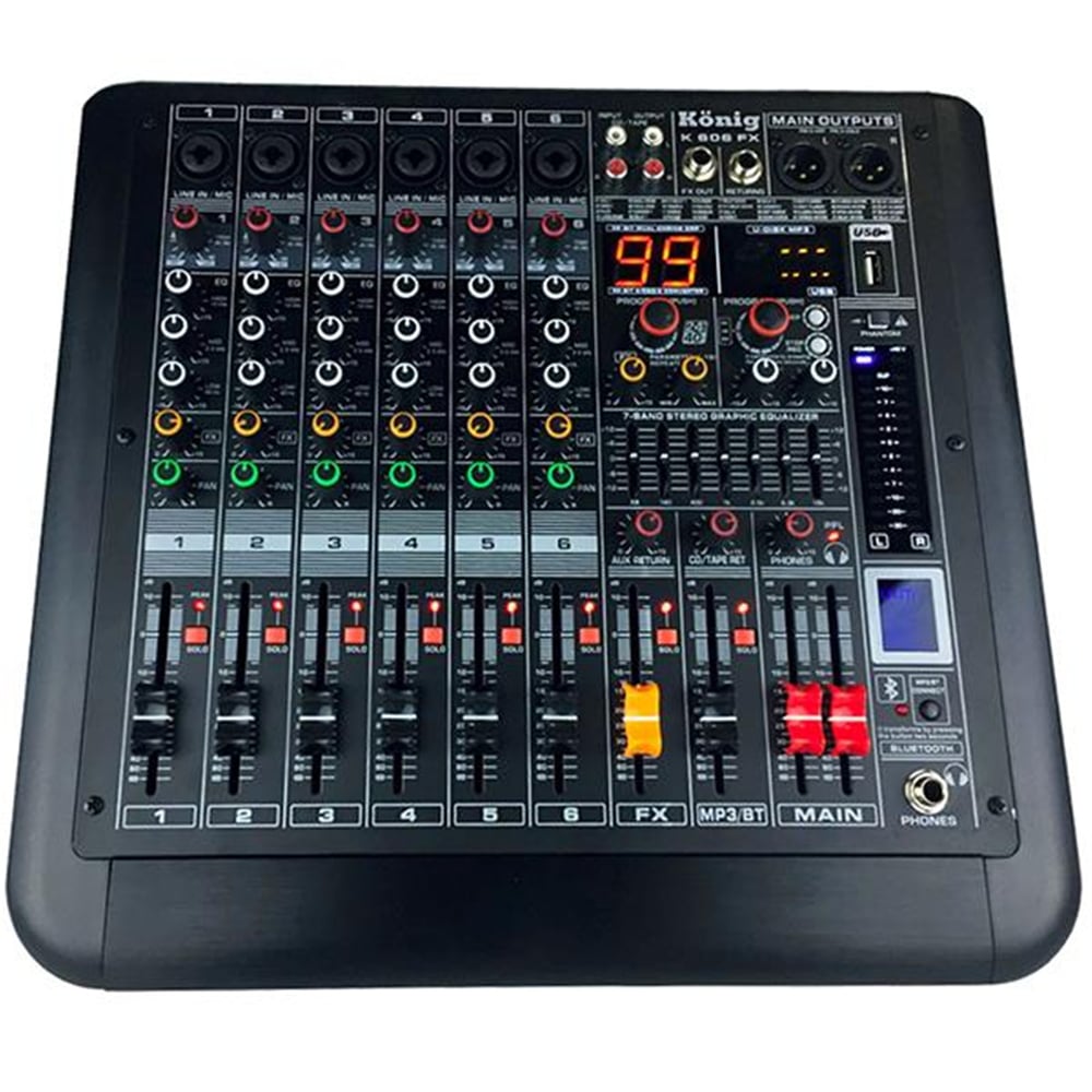 König König K-606 FX 6 Kanal Deck Mixer - Seslendirme Mixerleri