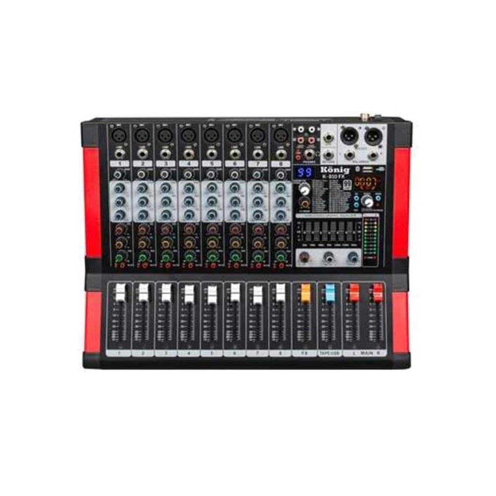 König König K-810Fx Usb-Sd-Bluetooth Destekli 8 Kanal Dıamond Serisi Deck Mıxer - Cami Anfisi