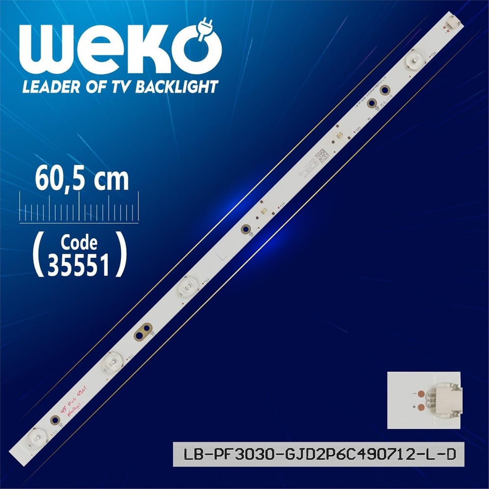 Weko LB-PF3030-GJD2P6C490712-L-D - 49AEL2-L B - 50.6 Cm 6 Ledli - WK-435 Led Tv Bar - Tv Led Bar