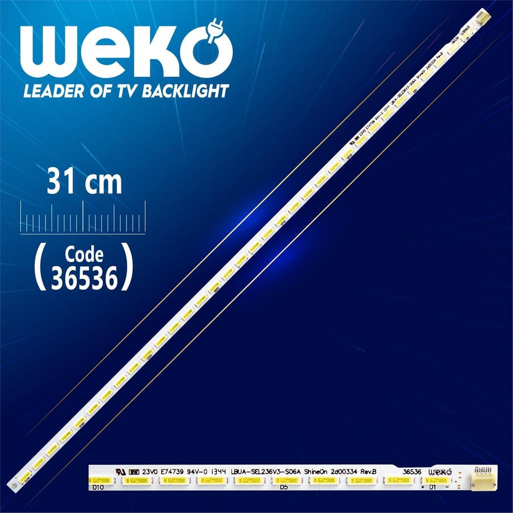 Weko LBUA-SEL236V3-S06A SHİNEON 2D00334 REV.A 34 LEDLİ 31 CM - Tv Led Bar - Tv Led Bar