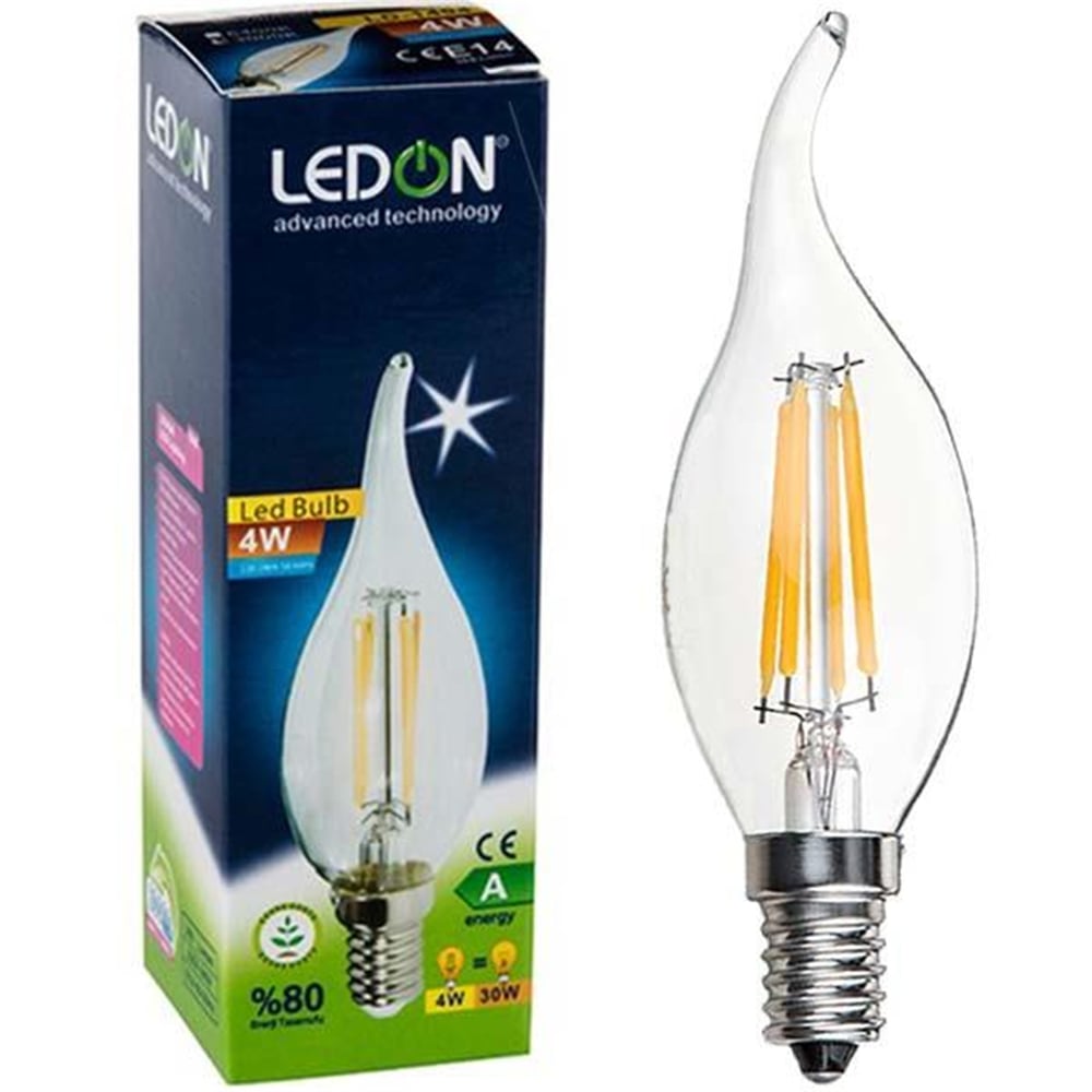 Ledon Ledon Ld-1404 E14 4 Watt 3000K 360 Lümen Günışığı Buji Led Ampül - Led Ampul Aydınlatma