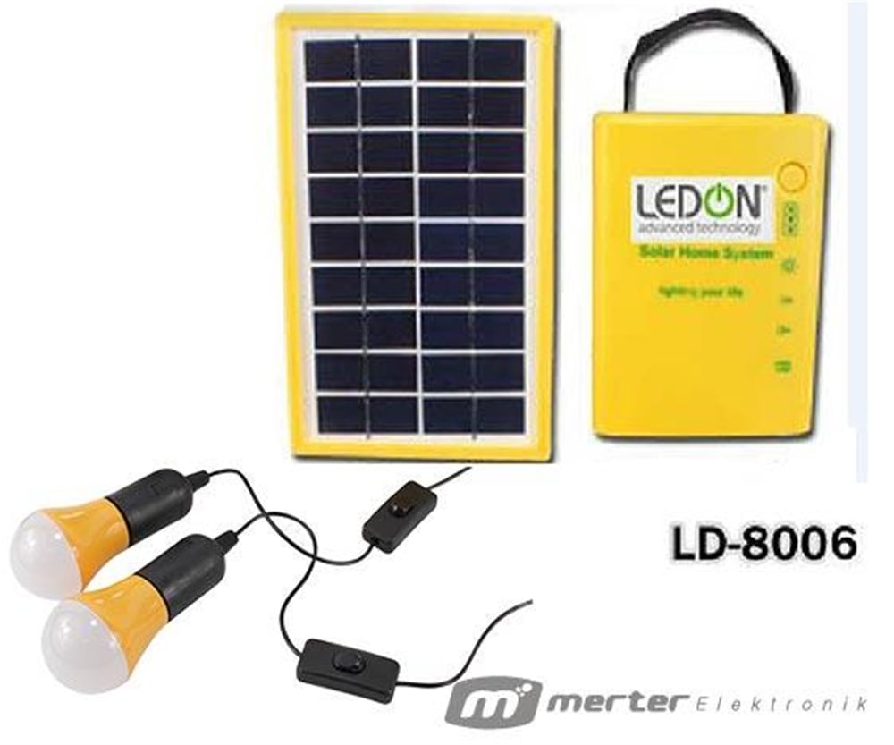 Ledon Ledon Ld-8006 Solar Güneş Enerjili 2 Lambalı Set - Fener ve Işıldaklar