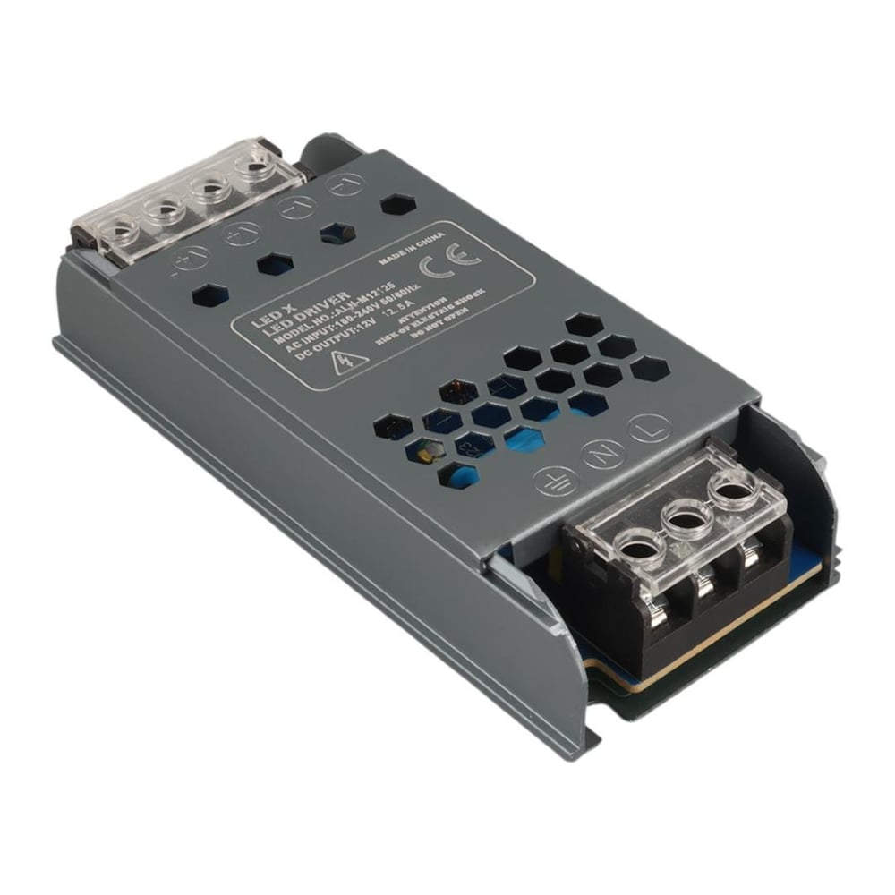 LedX Ledx ALN-M12125 12 Volt 12.5 Amper 57x24x12mm Ultra Slim Metal Kasa Adaptör - Metal Kasa Adaptörler