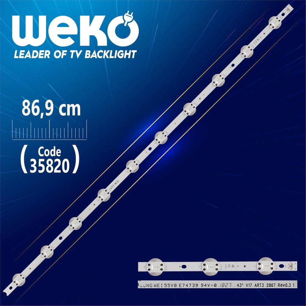 Weko LG 43 V17 Art3 2867 Rev0.3 1 - 86.9 Cm 10 Ledli Tv Led Bar (WK-1283) - LG Led Bar