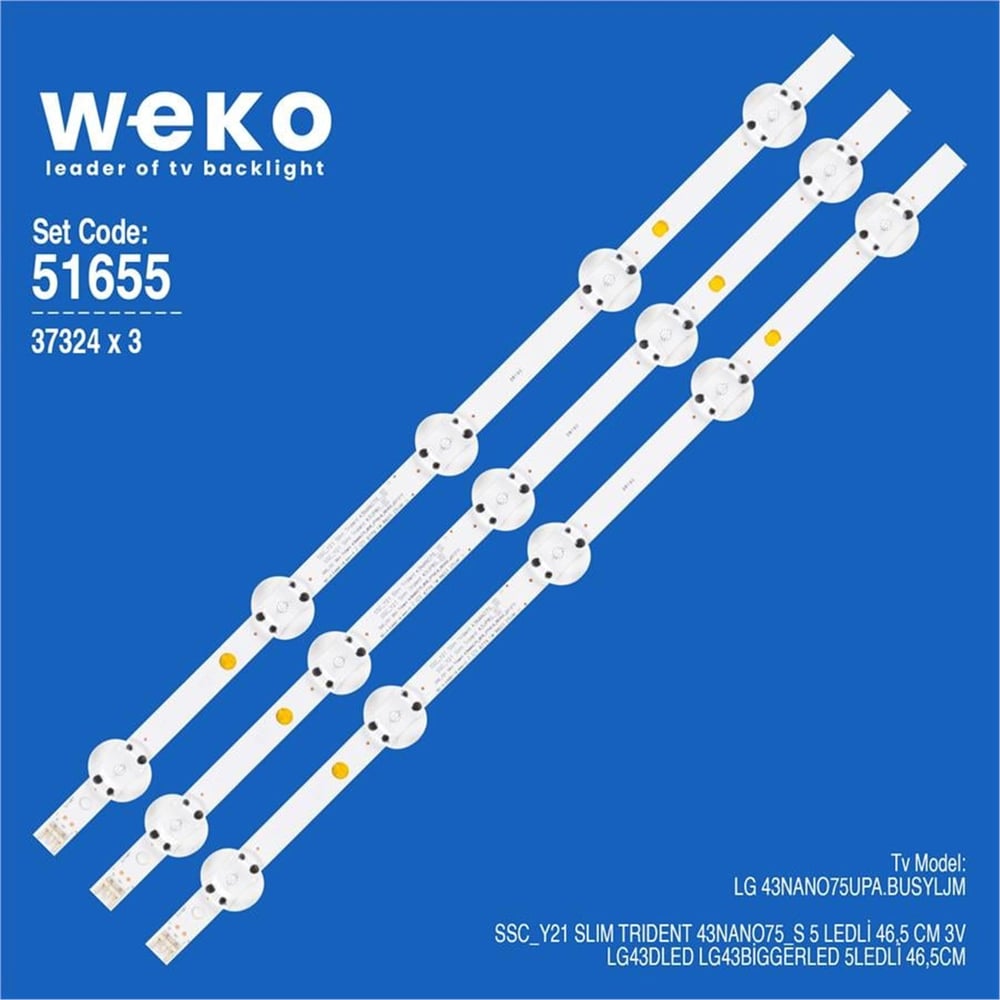 Weko Lg 43NANO75UPA.BUSYLJM 55'' 3 Adet Tv Led Bar - LG Led Bar